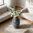 Farmhouse Rustic Ceramic Vase, 10.6 Inch Textured Gray-White Handmade Pottery For Home Decor, Modern Weathered Terracotta Vase For Coffee Table, Mantel, And Shelf