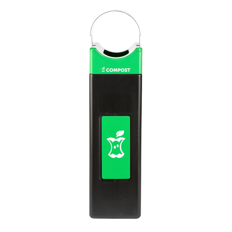 Contenant à compost Avante de zone commerciale, unité étroite avec couvercle de pavillon, doublure incluse, 30