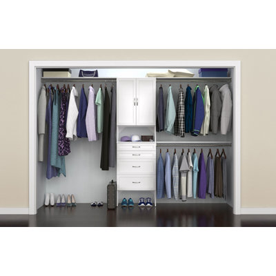 SuiteSymphony 84" W - 120" W Closet System with Drawers and Doors