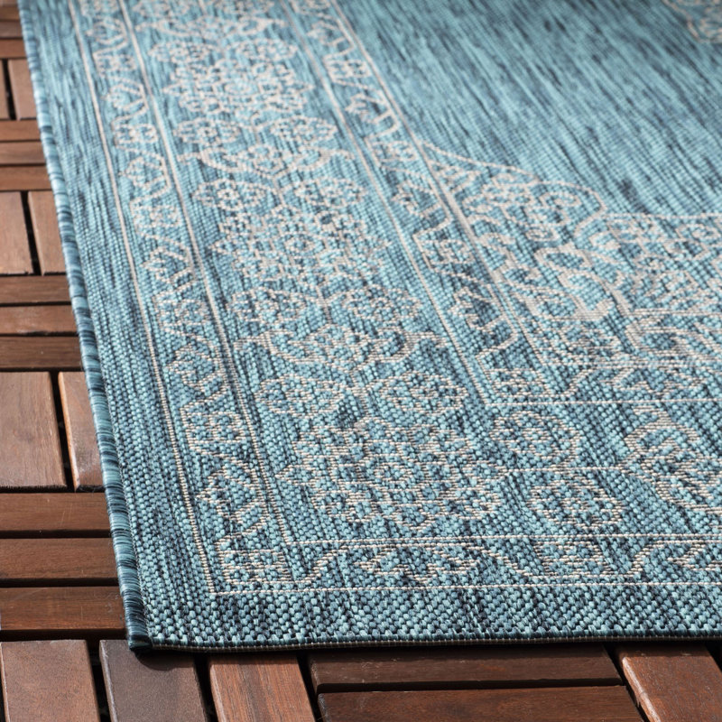 Amedee Performance Oriental Indoor/Outdoor Area Rug, Rectangle 9' x 12'