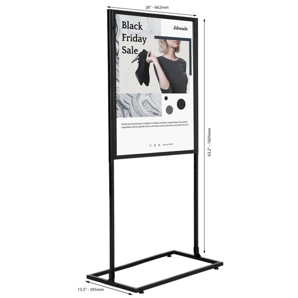 Floor Standing Double-Sided Pedestal Poster Holder