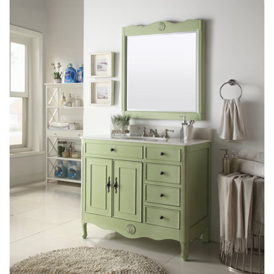 Medina 38'' Single Bathroom Vanity with Marble Top