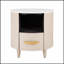 Table de chevet ronde contemporaine et moderne avec rangement, table de bout de canapé avec tablette ouverte, assemblage facile, conception courbée pour le salon et la chambre à coucher-512766916