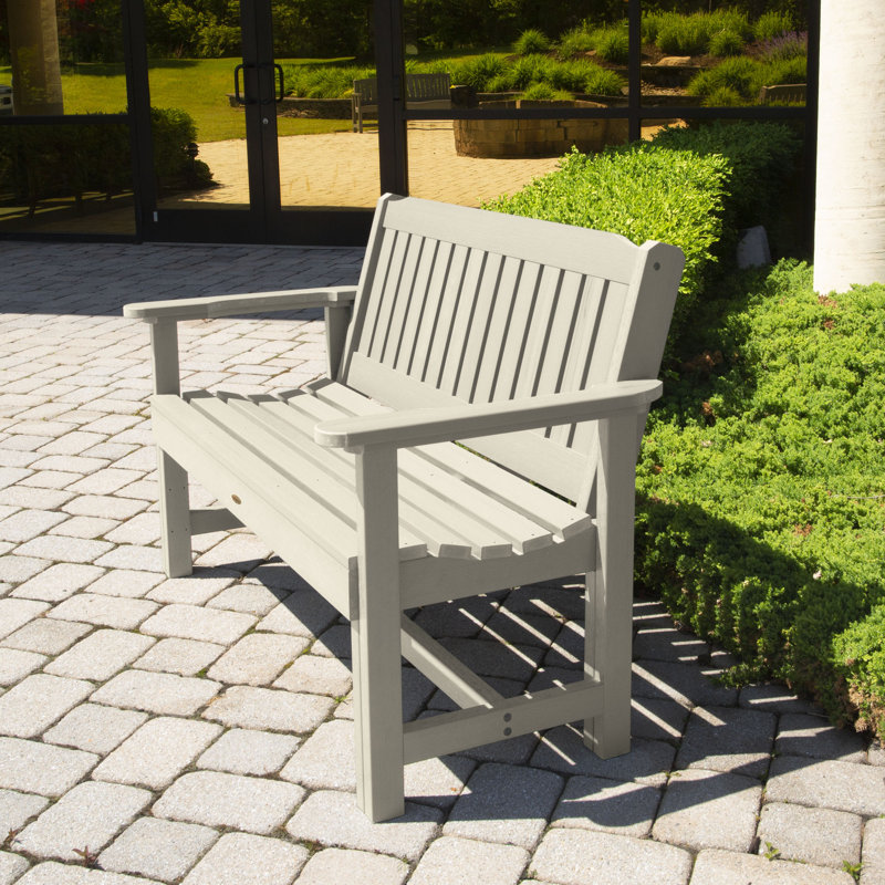 Banc de jardin en plastique Lunz, Blanc délavé
