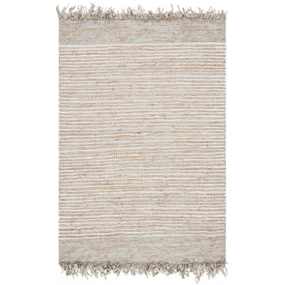 Tapis beige en coton tissé à la main Bowen