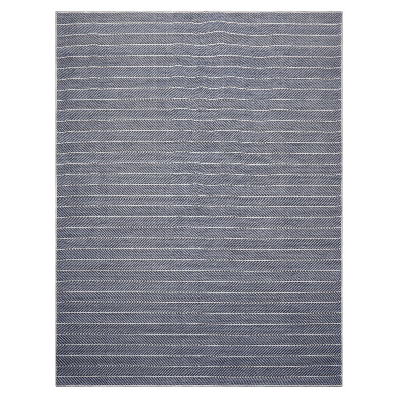 Tapis bleu marine en laine tissé à la main et à plat de la Nouvelle-Zélande, Rectangulaire 9 pi x 11 pi