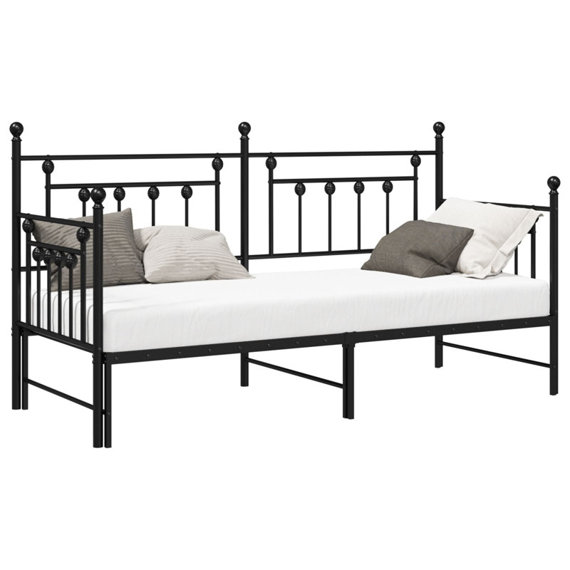 Daybed Frame Metal Durable, 80 x 200cm, Black