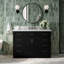 Meuble-lavabo simple en bois massif 48 po avec lavabo en marbre de Carrare 1,5 po Tidworth-205284600-208231500