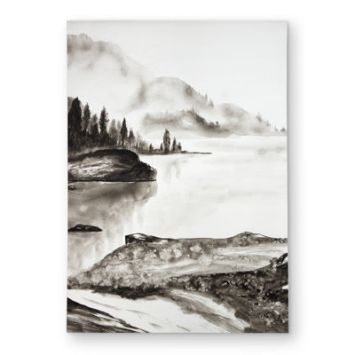 Peaceful Landscape - Scandinavian Trees Outdoor Area Rug