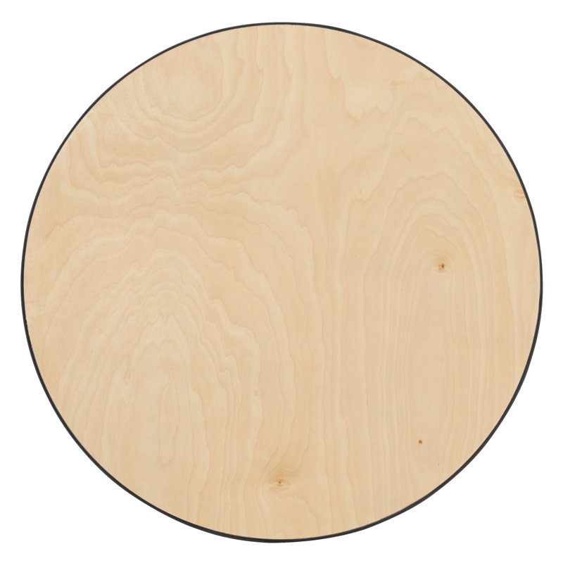 Aurelia 42" Oak and Chrome Round Outdoor Cocktail Table