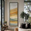 Grande toile murale encadrée - Reproduction de paysage abstrait montagnes jaunes - 60 po x 20 po-2128019322-2128019323