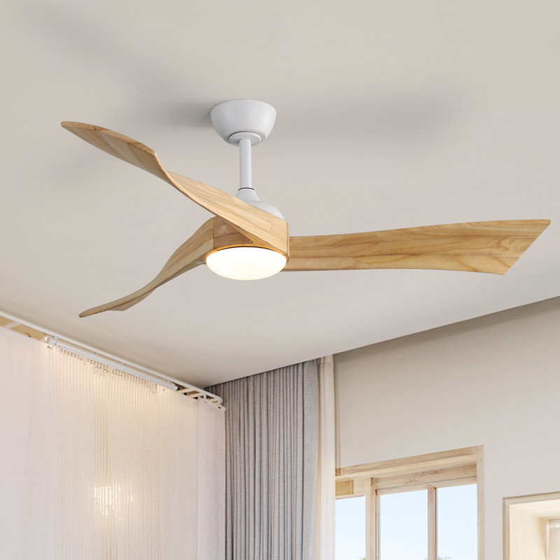Ventilateur de plafond standard à DEL à 3 pales de 52 po avec télécommande et ensemble d'éclairage inclus