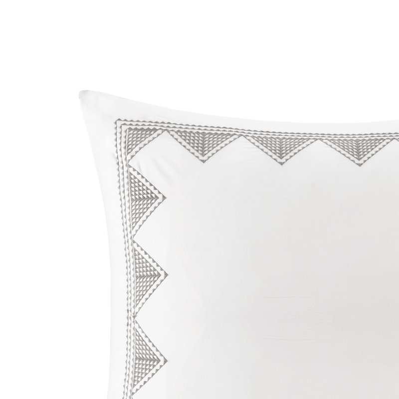 Taie décorative 100% coton 26 po x 26 po Isla, Blanc