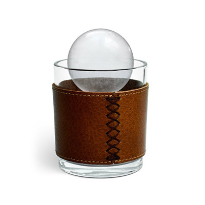 Leather Wrapped Whiskey Glasses - Unique Bourbon Glasses For Men - Leather Wrap with Hand Stitched Scotch Whisky Glass