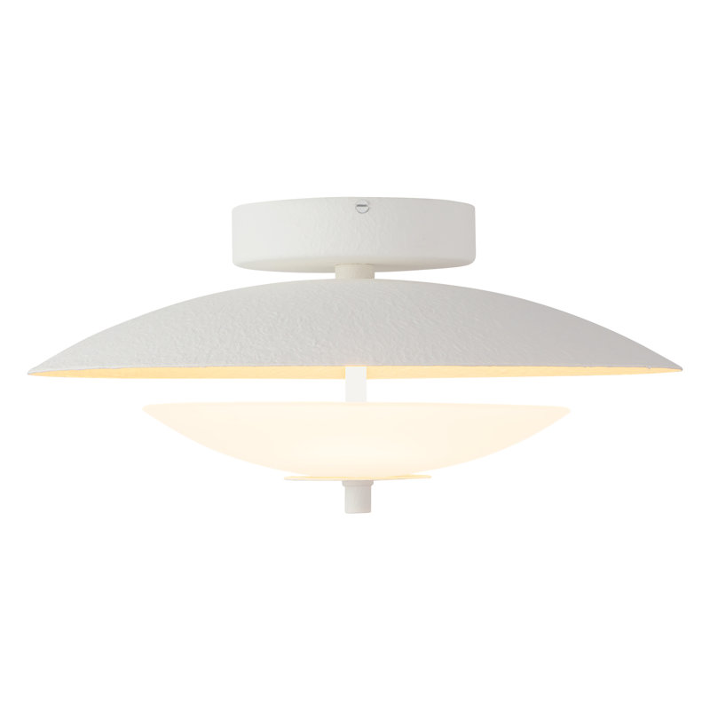 Prescott 1 - Light LED Semi Flush Mount, Antique White/Opal Matte Glass