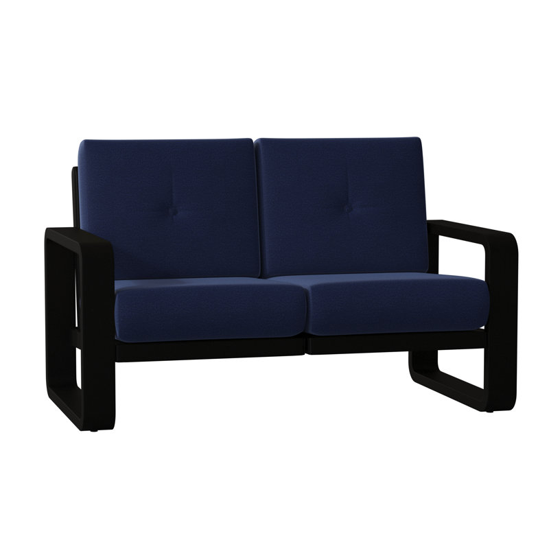 Vale Outdoor 2 - Seat Loveseat, Canvas Bird's Eye Sunbrella® Canvas, Textured Black
