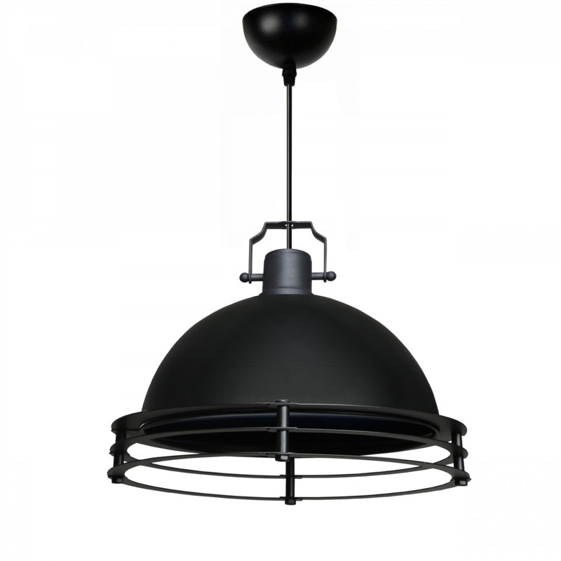 Élégant lustre en métal noir, 11,8 po de diamètre x 6,3 po de hauteur | Fabrication 100% métal, hauteur totale: 39,4 po | 1 x douille E27 (40 W maximum) | Parfait pour le salon, la salle à manger ou l'entrée, design élégant et moderne