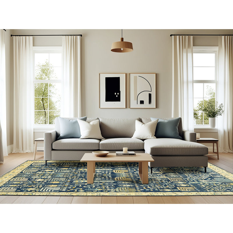 Abstract Indoor Rug, Rectangle 6' x 9'
