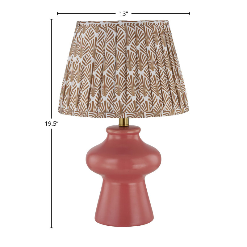 Lenora 20" Table Lamp with Linen Shade, Red
