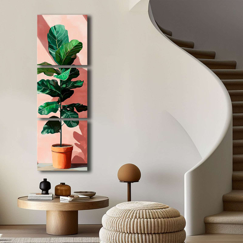 Superbe ensemble de 3 toiles décoratives, 100% toile, 17,7 po x 17,7 po chacune | Structure 100% pin, épaisseur: 0,1 pouce | Art mural parfait pour le salon, la chambre à coucher et le bureau, design accrocheur