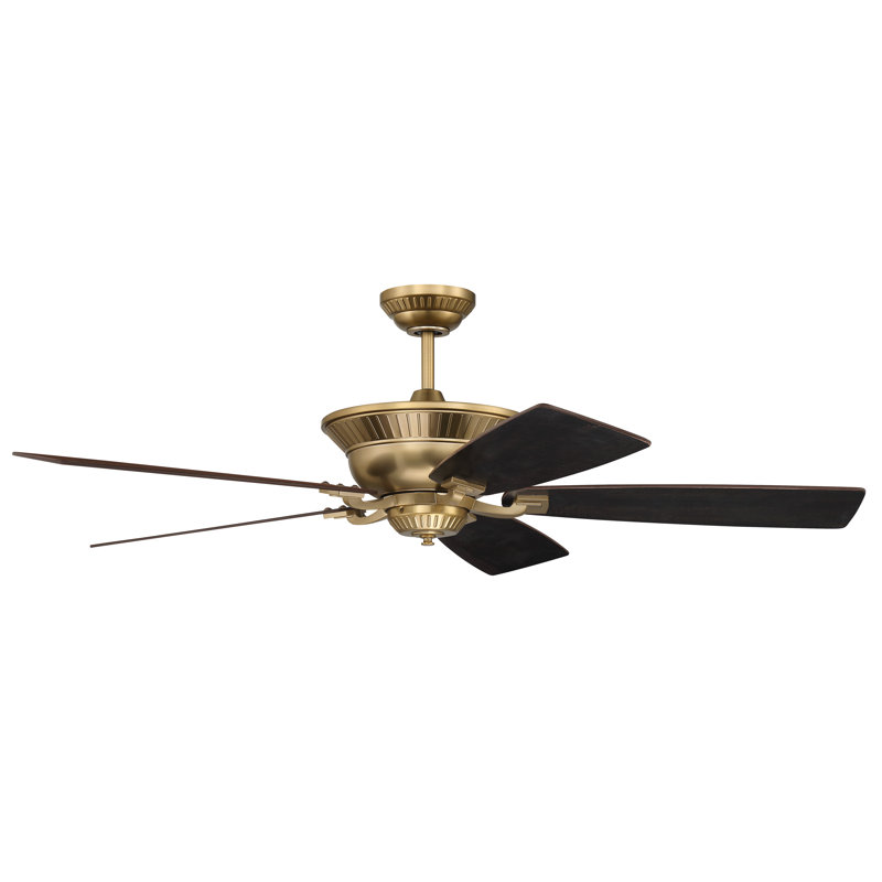 Ventilateur de plafond standard 52 po Remerton, Laiton satiné / noir