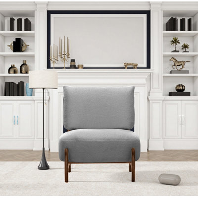 Chaise de loisirs en bois massif au design moderne et simple, équipée d'un siège et d'un dossier moelleux, pouvant être utilisée dans le salon ou la chambre à coucher, gris