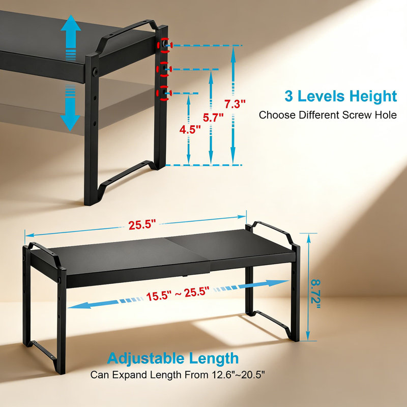 Ensemble de 2 tablettes extensibles et empilables