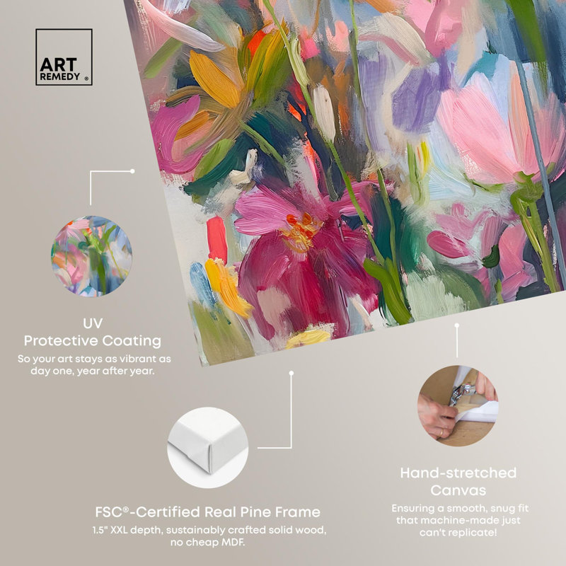 Ethereal Flower Abstract Canvas Art in 16" x 16"