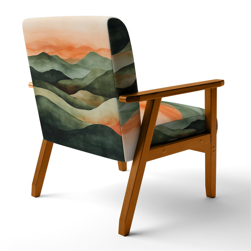 Chaise rembourrée Desert - Fauteuil Burnt Sage Horizon III, Brown Square Arms
