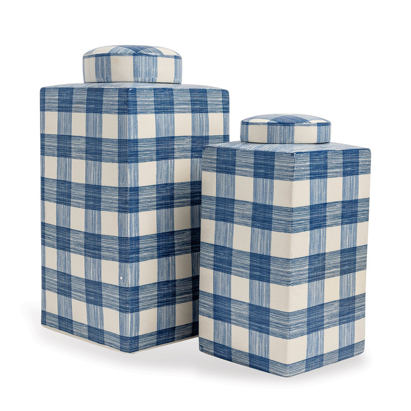 Nantucket Handmade Ceramic / Porcelain Jar, 13" H x 6" W x 6" D