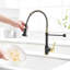 Robinet de cuisine commercial avec pulvérisateur rétractable, robinet d'évier de cuisine à poignée simple-116628772