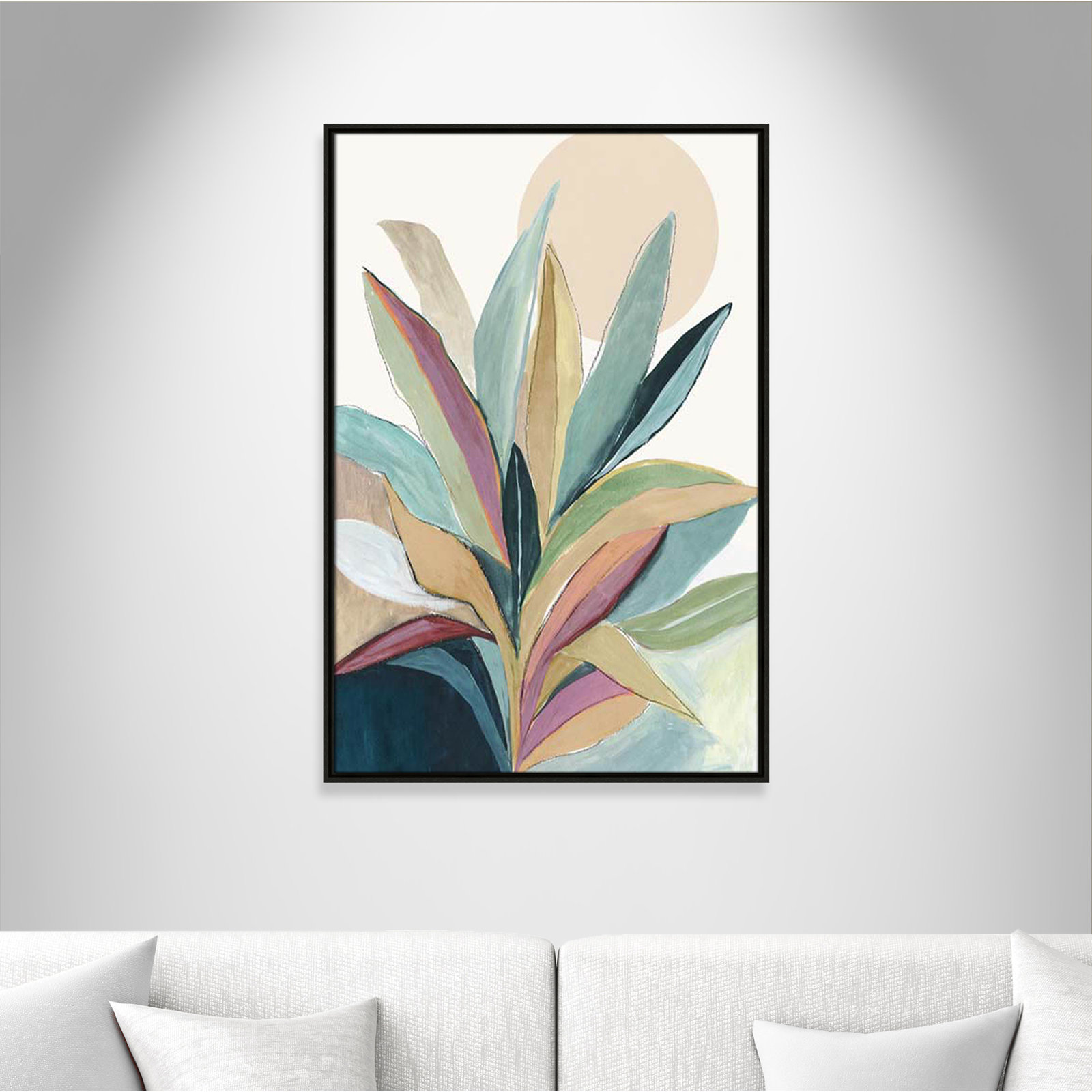 Byer "Sunny Bright Leaves I" Print by Asia Jensen, No Mat, Espresso Floater Framed, 37.5" H x 25.5" W x 2" D