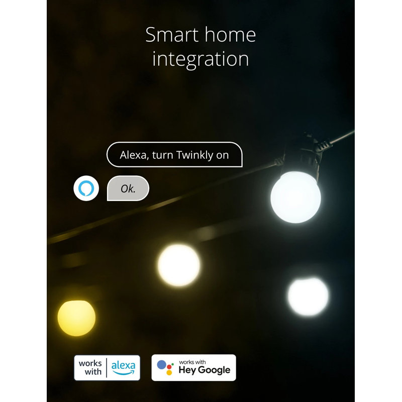 33ft White and Yellow LED String Lights with Smart Control