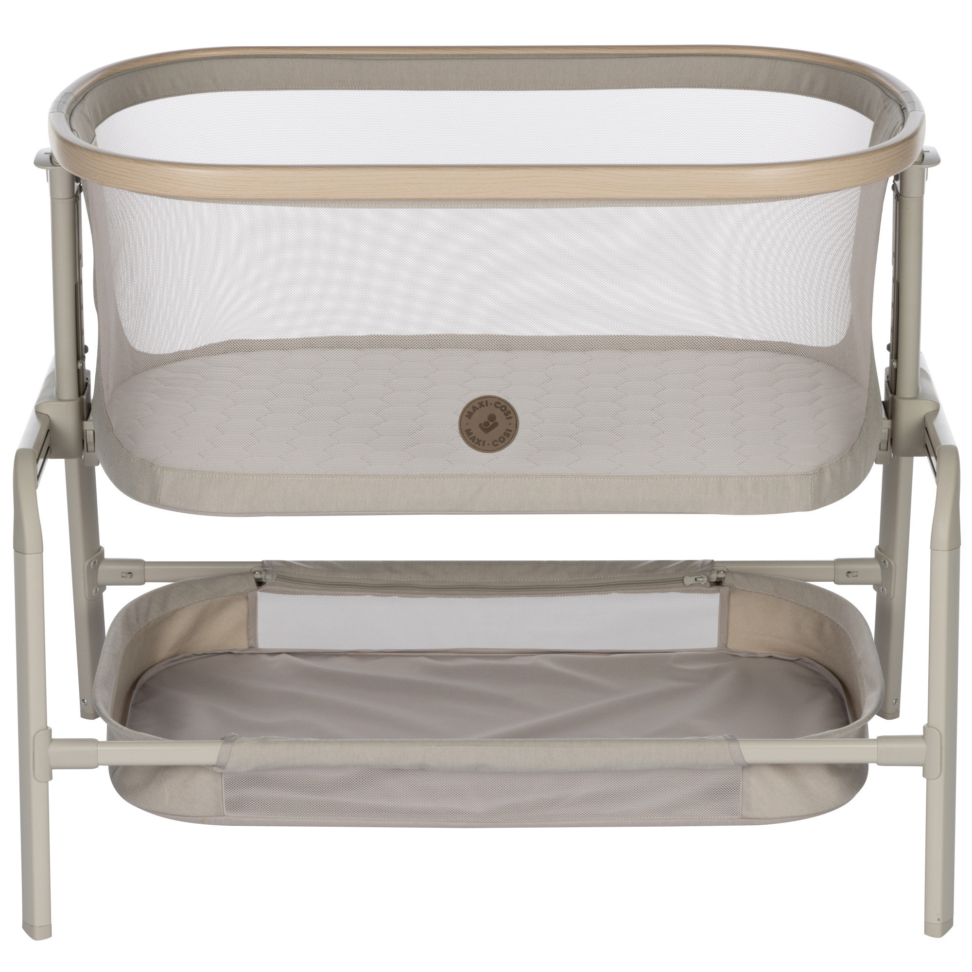 Iora Bedside Crib with Mattress, Beige