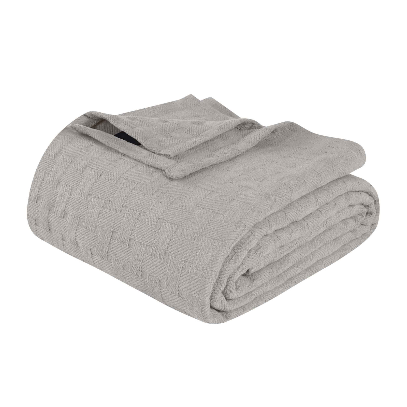 Bertie Cotton Machine Woven Throw Blanket, California King, Gray