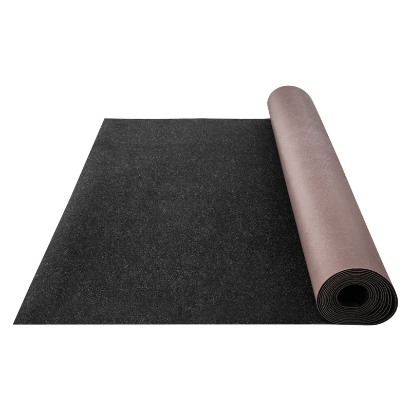 Rouleau de tapis marin noir anthracite de qualité supérieure - envers TPR imperméable et surface texturée antidérapante pour la terrasse, le patio et le porche