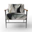 Abstract Abstract Neutral - Chaise rembourrée contemporaine avec accoudoirs abstraits géométriques-327493285