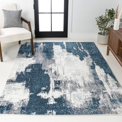 Tapis bleu marine / blanc Marusya