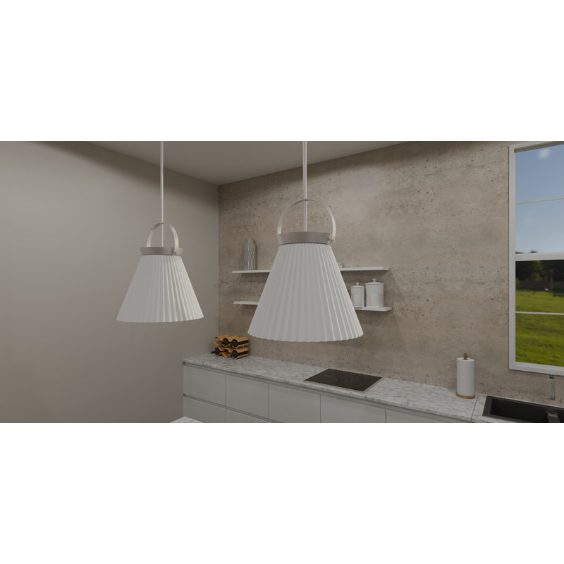 1 - Light Bell Pendant, Brushed Nickel