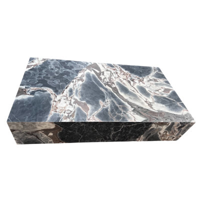 Genuine Marble Block Coffee Table - Galaxy Blue Marble