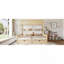 Lit plateforme simple double avec tablettes de rangement et tiroirs