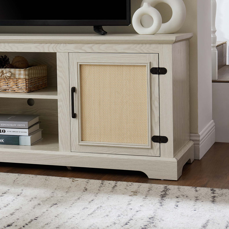 Rattan TV Stand Console Table for TVs up to 70 Inches