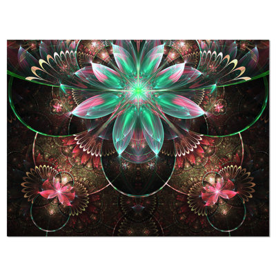 Large fleur, impression sur toile tendue, impression sur toile tendue, motif fractal fleur large étoile