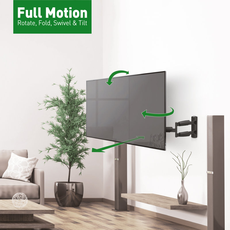 Barkan Extra Long Black Full Motion TV Wall Mount for 13"-65" Screens