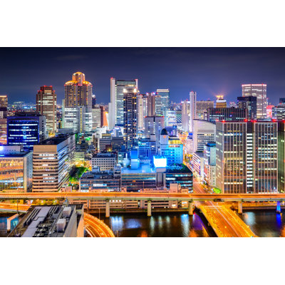 Osaka, Japan Cityscape by SeanPavonePhoto - Wrapped Canvas Print