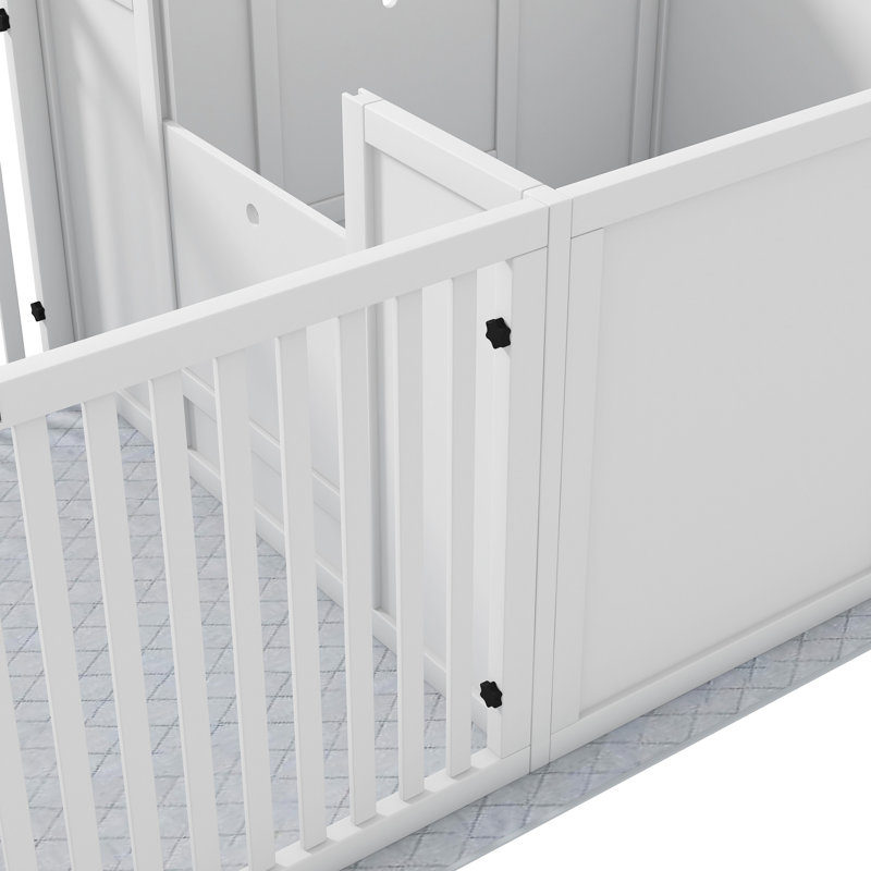 Boîte de mise à l'eau pour chien, 65 po x 31,5 po, hygiénique avec coussin, pavillon ventilé, porte réglable, pour diverses races 65,4 po x 31,5 po