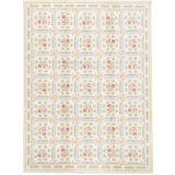 Hand-Knotted High-Quality Ivory and Gold Area Rug
