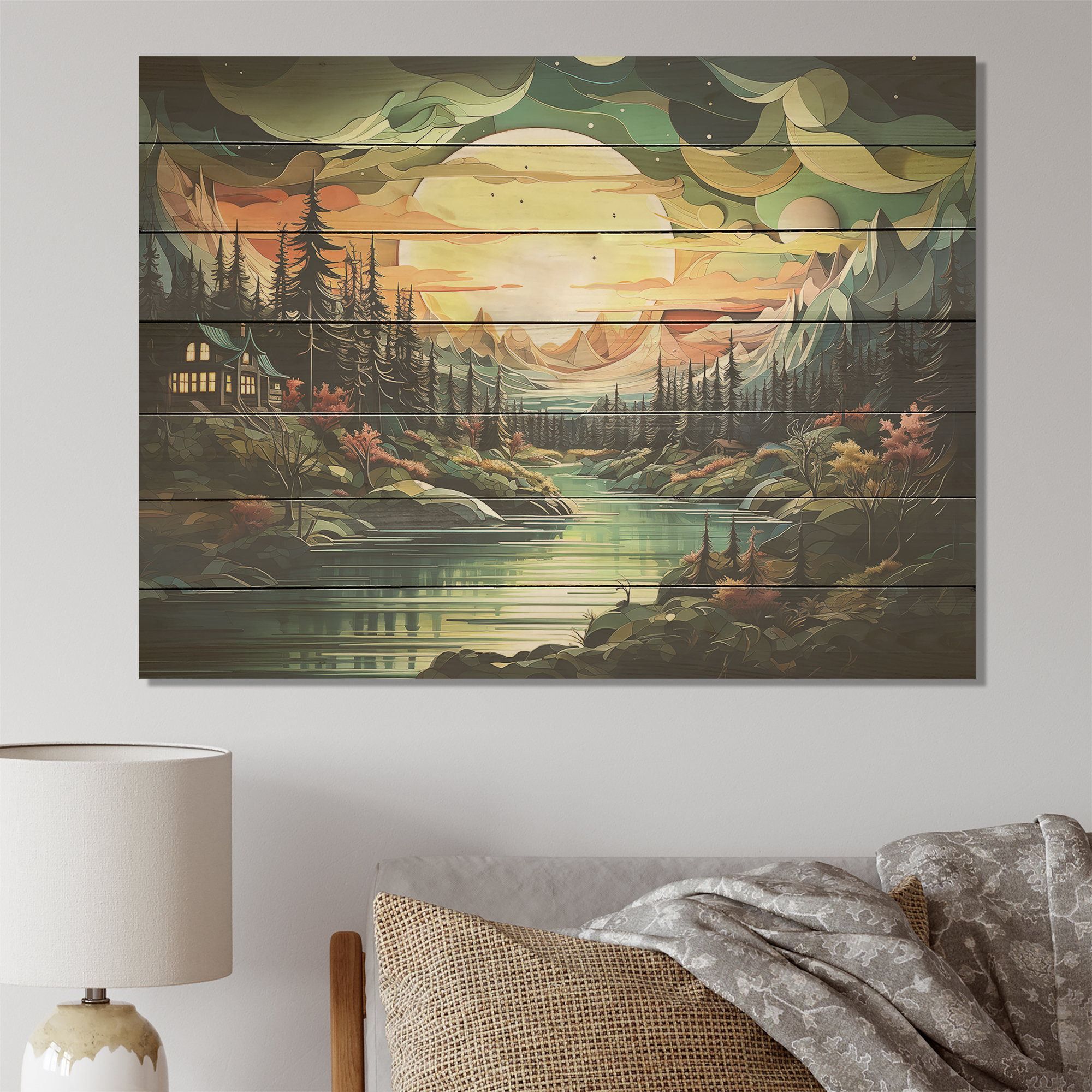 Millwood Pines Mountain Majesty Cloud Forests II - Forest And River On Wood  Print | Wayfair, image size:2000x2000