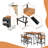 Nigel Wicker Patio Dining Set with Square Table-1719516608