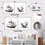 Thé noir noir et blanc Elegance I - Ensemble d'imprimés carrés chinois-779935849
